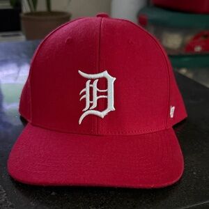 47 Red Cap Detroit Tigers with White Embroidery